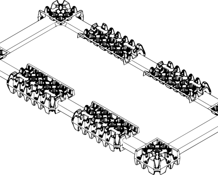 Diagram of EGI corner and edging protection installed on a shower tray