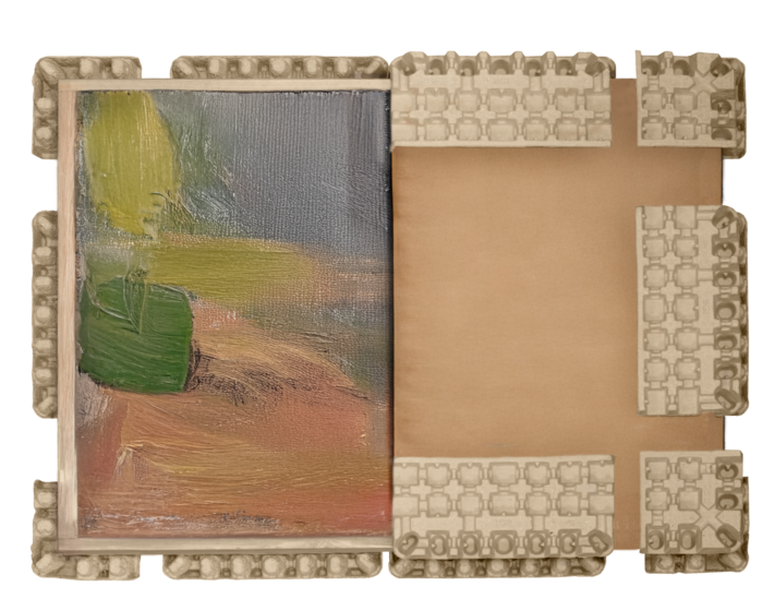 EGI moulded fibre corner and edging protection installed on framed artwork